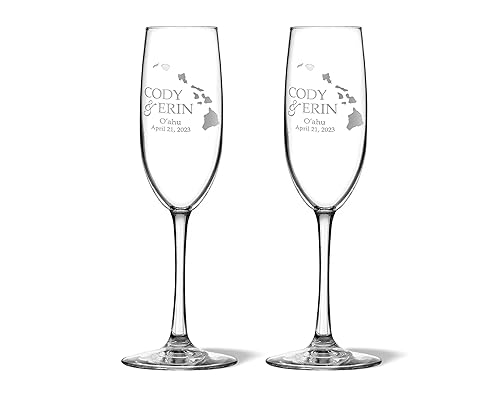 Miniatura 8 de Alterd Industries Personalized Wedding Toasting Glasses - gifts for the bride and groom, Bride and Groom Set, Mr and Mrs Engraved Champagne Toast