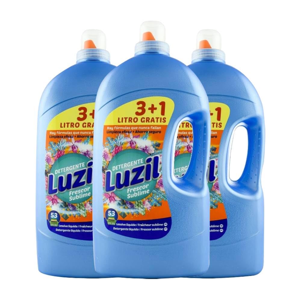 Detergente líquido Luzil Frescor Sublime 53 lavados caja de 3 unidades. Total de 159 lavados