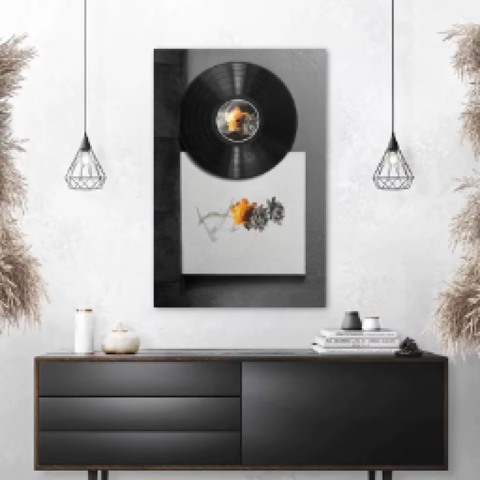 BMGKYAGL Retro płyty winylowe plakaty abstrakcyjne wydruki na płótnie sztuka ścienna obraz do salonu nowoczesna dekoracja domu 80 x 120 cm bez ramy