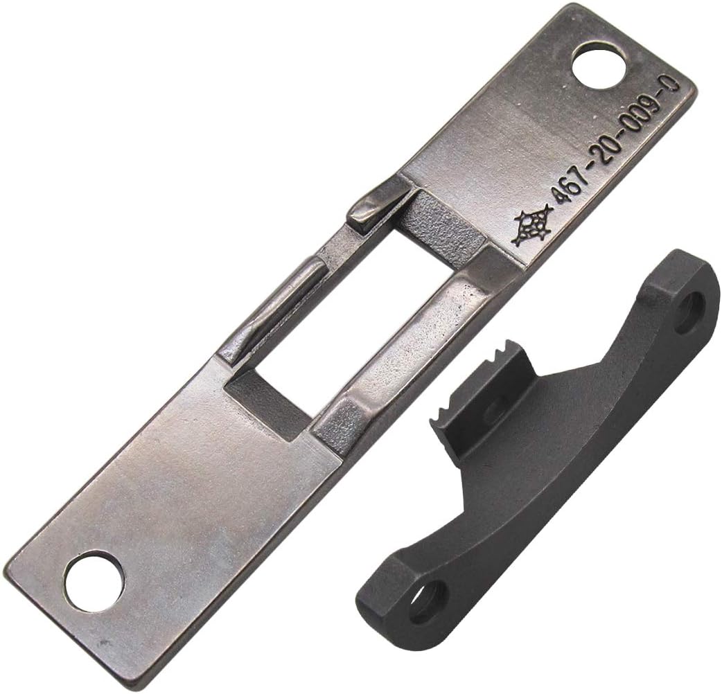 CKPSMS Brand - 1SET #467-21-006-0+467-20-009-0 Needle Plate and Feed Dog Compatible with Adler 467 Single Needle Sewing Machine (Needle Plate and Feed Dog)