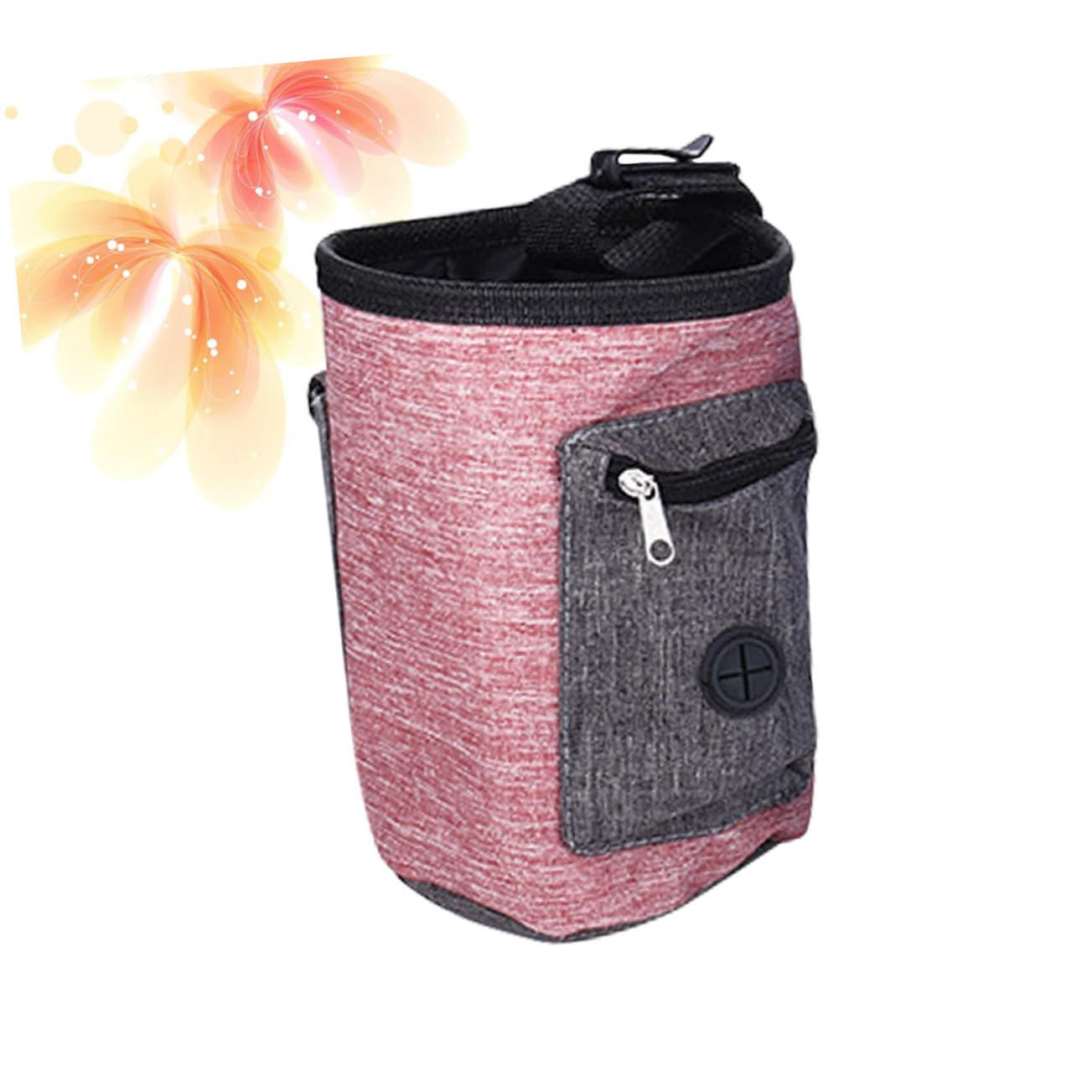 BESPORTBLE Bolsa Comida Para Perros Comida Bocadillos Para Perros Bolsa Golosinas Para Perros Juguetes Para Comida Para Cachorros Bolso Cinturón Alimento Rosa Plegable