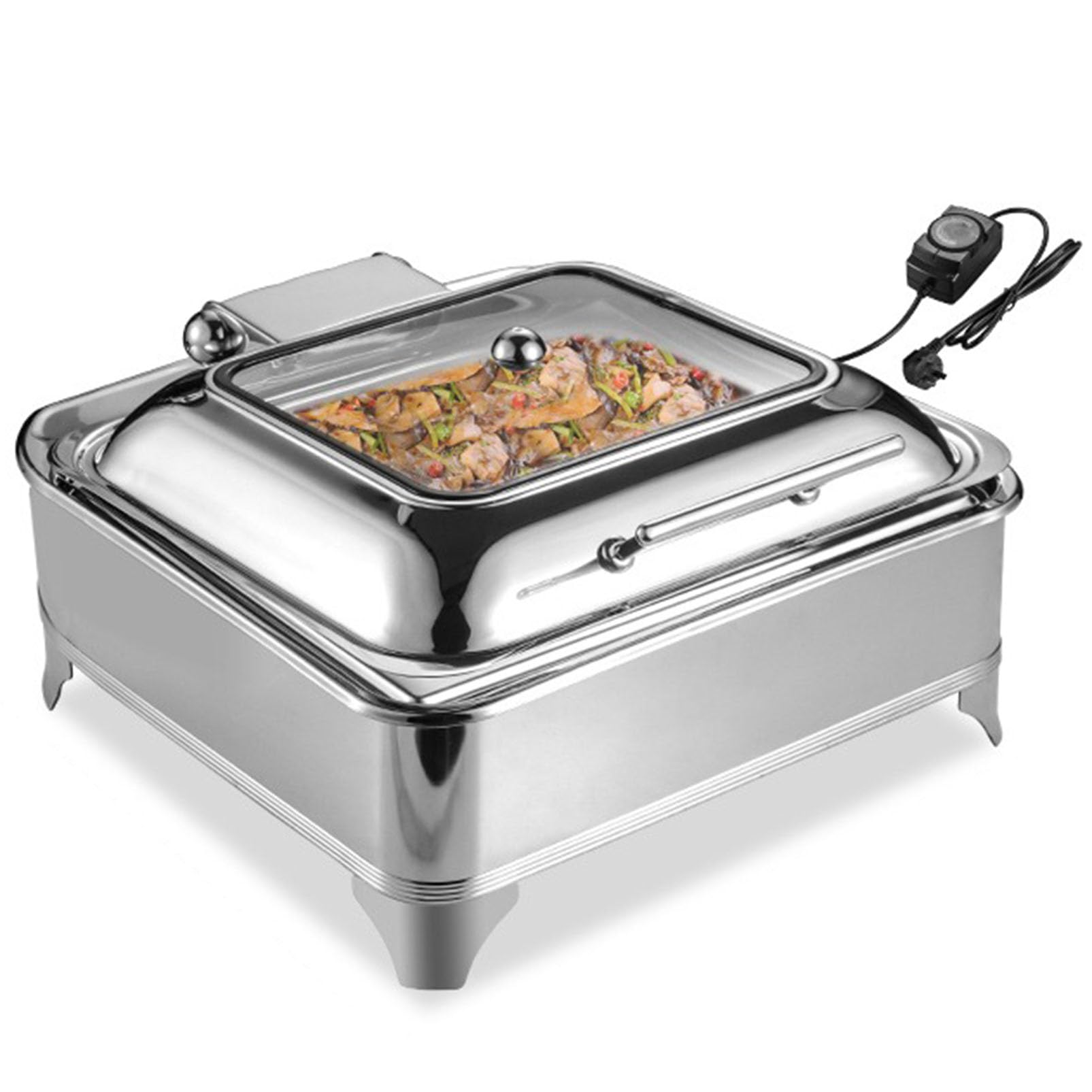 XNXYSMKJ Electric Buffet Server Food Warmers Tray, Stainless Steel Catering Serving Tray, Commercial Food Warmers for Parties, Buffets, Banquets, Dinners (Style 3)