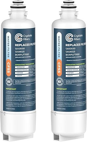 Miniatura 9 de Crystala Filters Repuesto para filtro de agua Bosch Ultra Clarity Pro, compatible con BORPLFTR50, 12033030, 11025825, 12028325, BORPLFTR55,