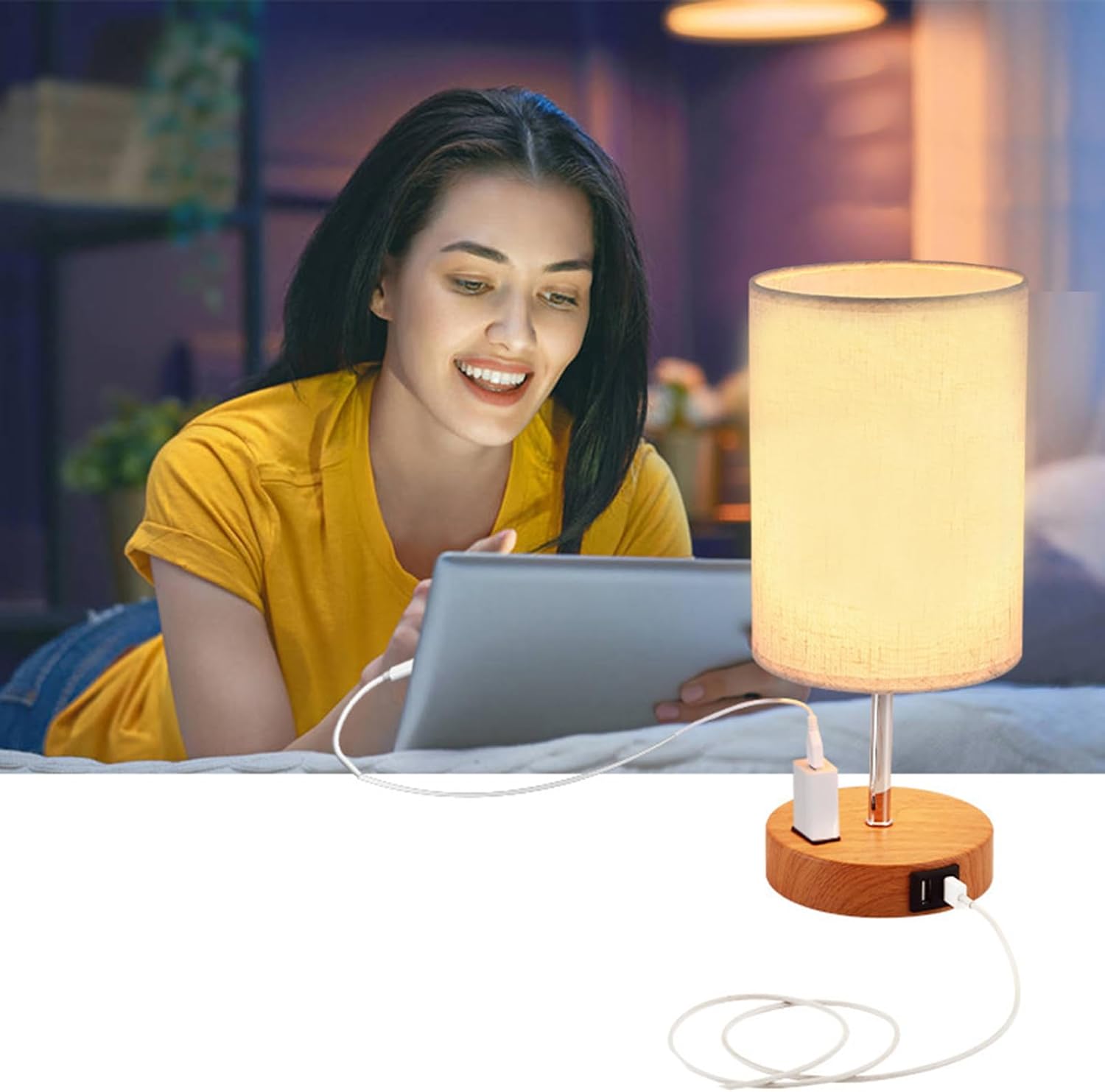 Cloth Lamp Shade Round lamp shade Natural Linen Lamp Cover Small Table Lamp Cover for decorate Table Lamp and Floor Lamp (Beige Round)