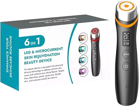 Pro Anti-Wrinkle Device| 6-in-1 Real Glass Glow Beauty Massager with 5 Modes | Looking Glass Skin | Korean Skin Care Enhanced Absorption, Elasticity,Facial Neck Lifting, Firming and Pore Care