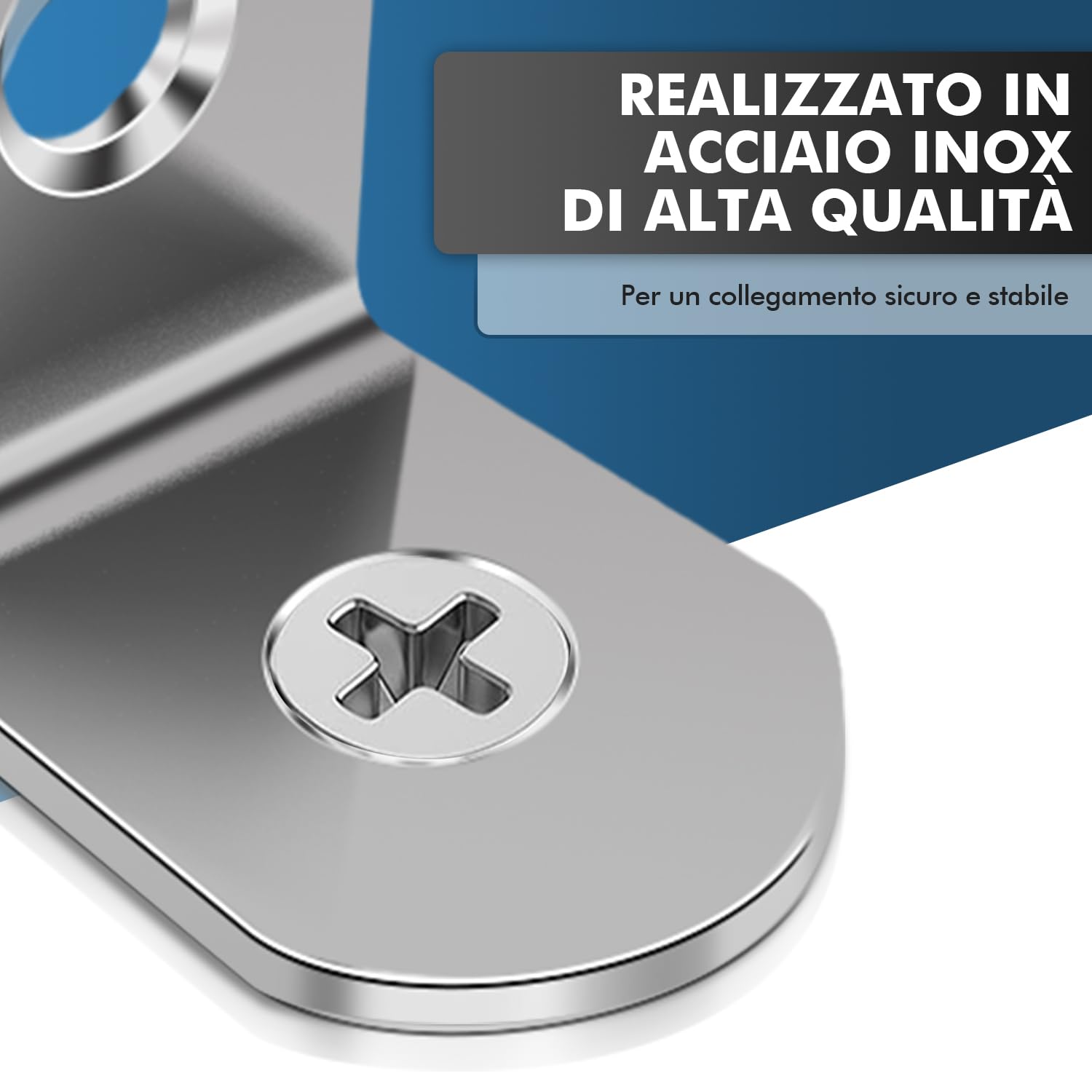 Shinfly Staffe Angolari 40 Pezzi 30 x 30 mm 90° Per Legno Con Viti
