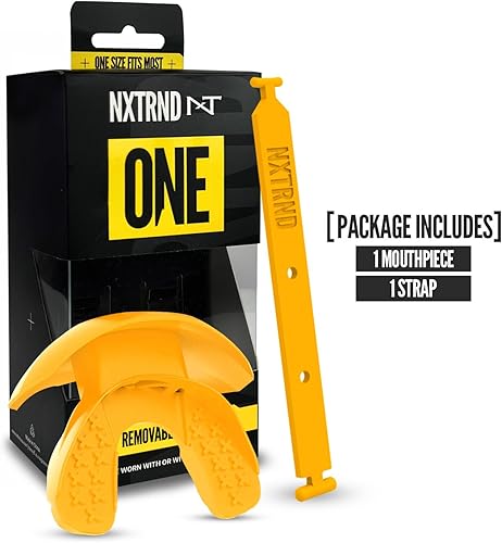Miniatura 43 de Nxtrnd One - Protector bucal de fútbol, correa incluida, se adapta a adultos y jóvenes (azul claro)