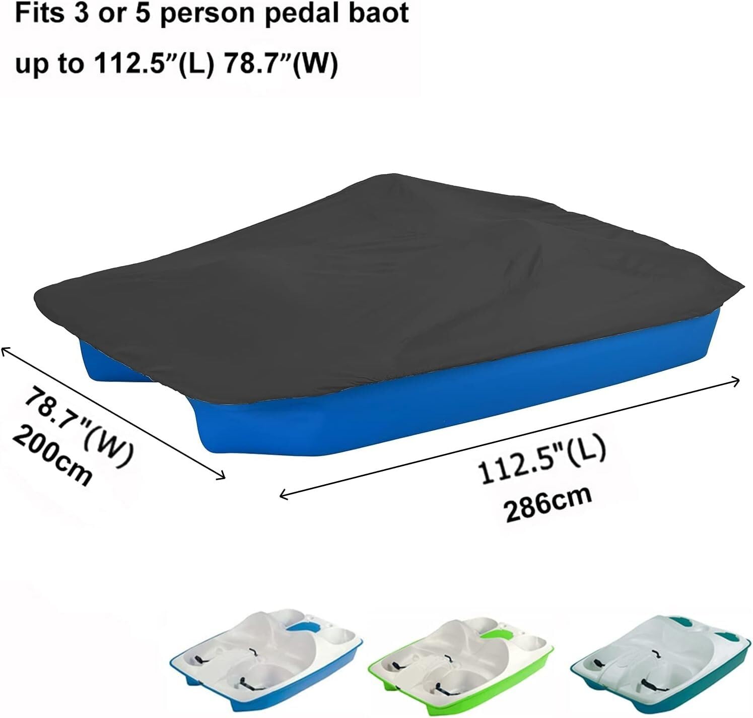 Pokrowiec na rower wodny 210D Oxford Cloth Wodoodporny Pyłoszczelny UV Zewnętrzny pokrowiec ochronny na 3 lub 5 osób na rower wodny(Grigio,286 * 200cm)