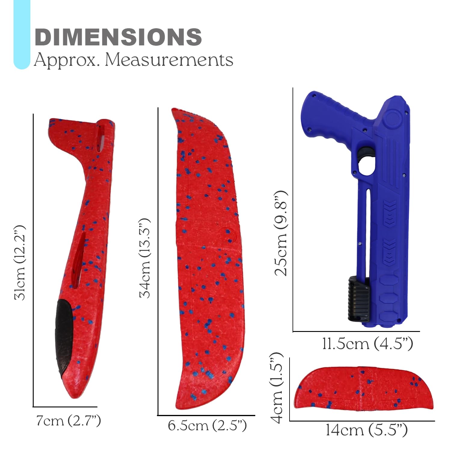 Navoys Pack of Two Foam Gliders with Launcher, Children's Airplane Flying Toys - Image 2