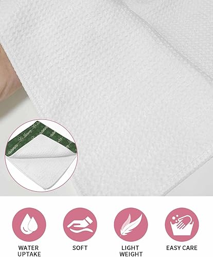 Miniatura 5 de Kitchen Towel 2 Packs Cotton Waffle Weave, Lines Shamrock St. Patrick's Day Green 16 x 24 Inch Absorbent Quick Drying Dish Towels Clothes for