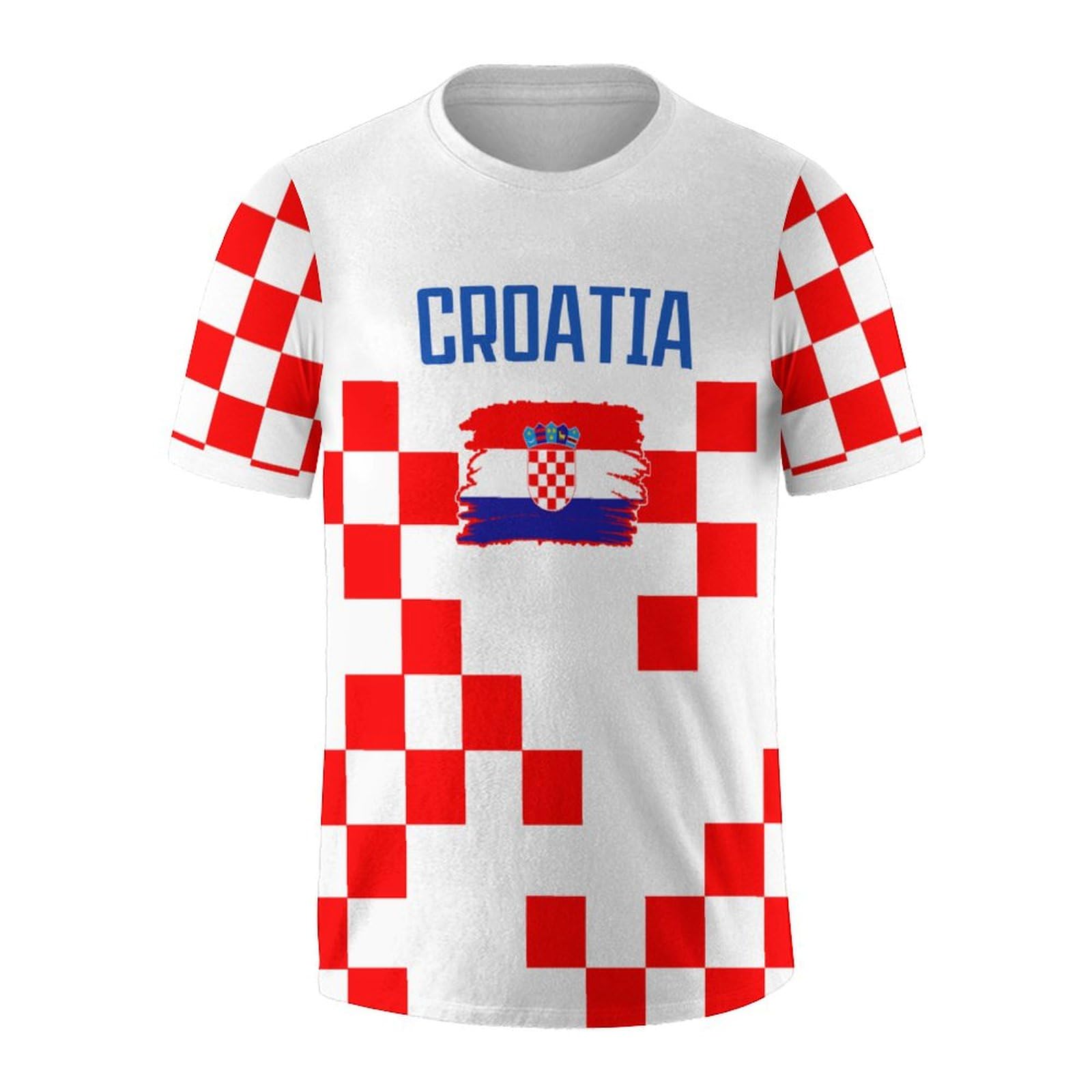 Soccer National T-Shirt Uniforms Printing Short Sleeve Shirts for Men Fans Apparel Gifts S-2XL, Croatia, M — image 1