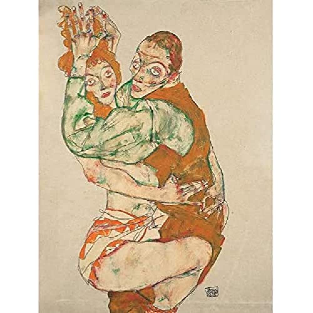 Egon Schiele Lovemaking Unframed Wall Art Print Poster Home Decor Premium