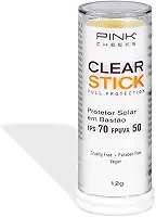 Clear Stick Protetor Solar Bastão Transparente FPS70 FPUVA50 12g - Pink Cheeks