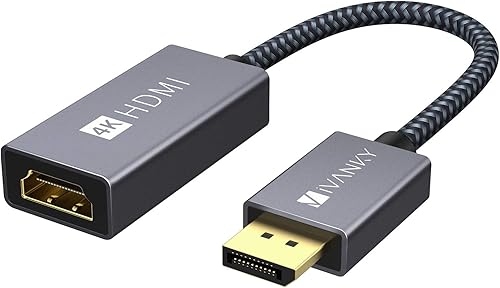 IVANKY Adaptador activo DisplayPort a HDMI 4K a 60Hz, DP unidireccional 1.2 a HDMI 2.0, macho a hembra, adaptador activo de DP a HDMI 4K 60Hz