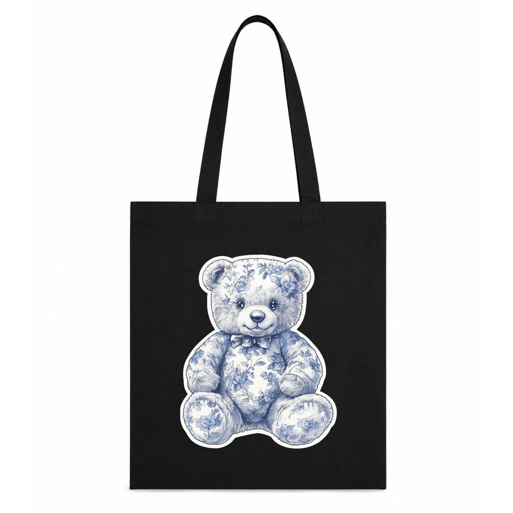 Black Canvas Tote Bag for Women, Men and Kids| Cotton Shoulder Bag | Reusable Eco-Friendly Shopping Tote | Large 14x16 Inch Bag for College, Office, Travel & Daily Use-image-19