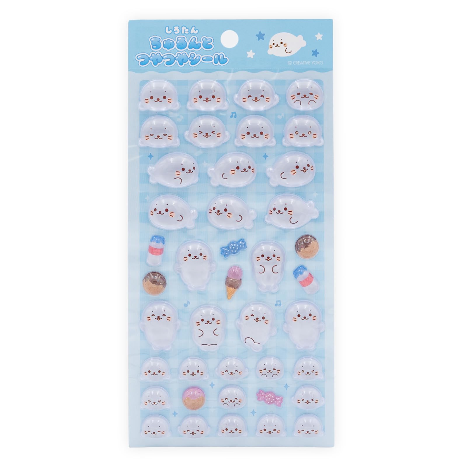Amazon | しろたん ちゅるんとつやつやシール 立体シール マザー