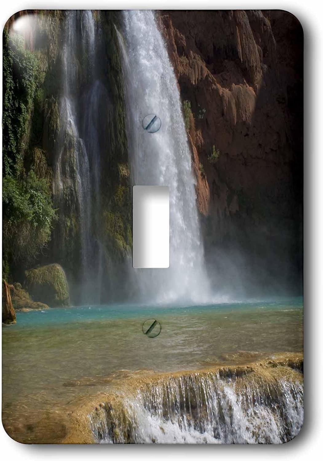 3dRose Arizona, Havasu Canyon, Havasu waterfalls double toggle switch image 3