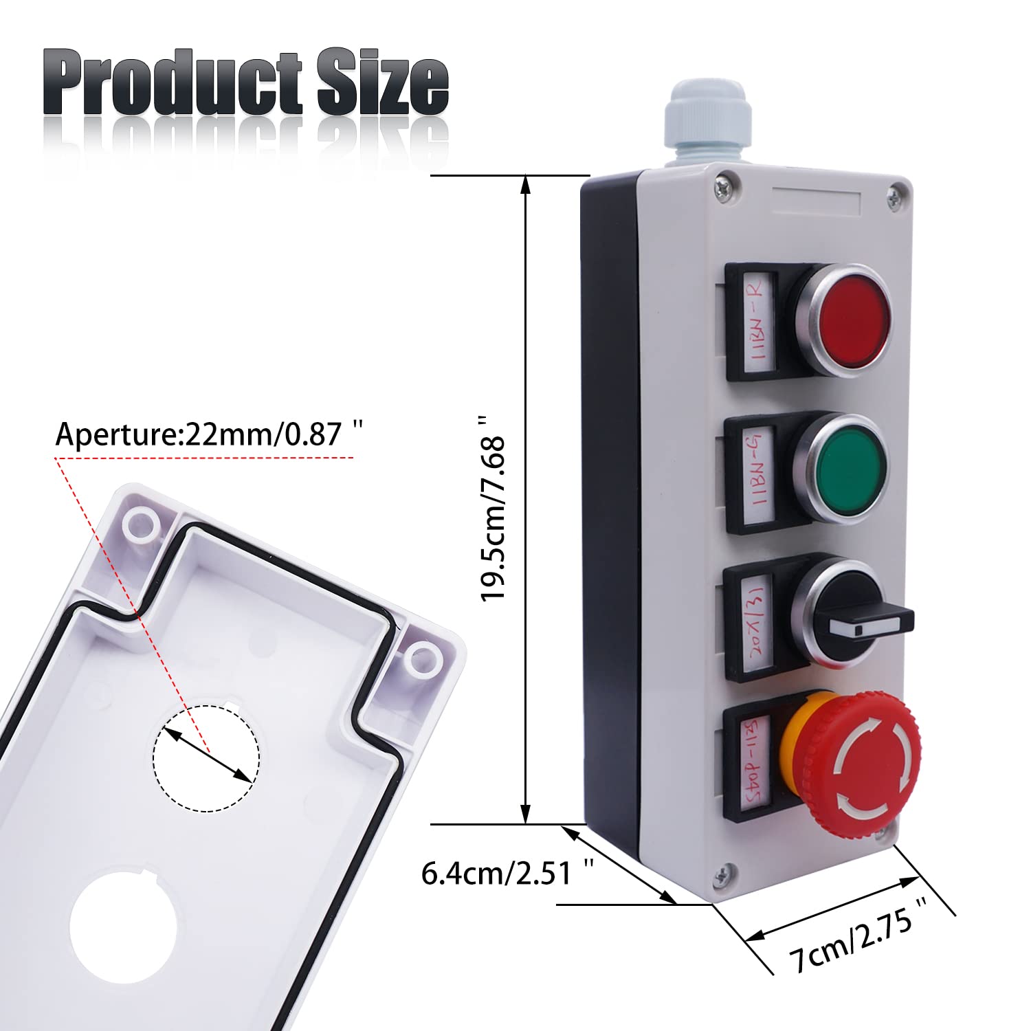 Taiss/Red Green Momentary Switch, Red Mushroom Emergency Stop Latching