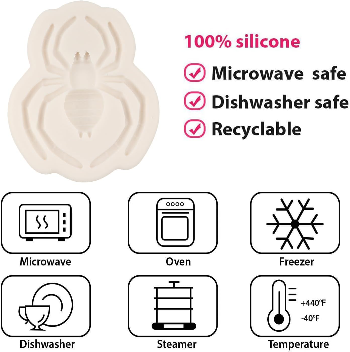 Spider Silicone Fondant Molds for Cake Decorating Chocolate Cupcake Topper Candy Polymer Clay Gum Paste - Image 3