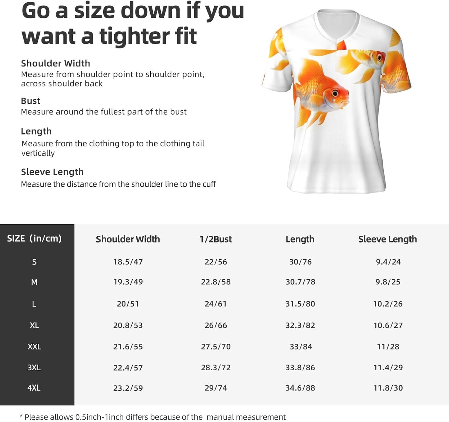 Cute Goldfishes Rugby Football Jersey for Men, Comfortable V-Neck Loose Fit Top for Team Sports Athletics