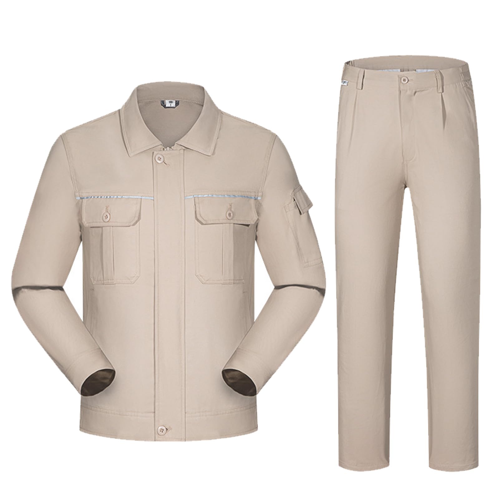 Combinaison À Manches Longues Unisexe Coton Salopette Zip Up Workwear Shirt & Pants Set Anti Static Vêtements De Travail