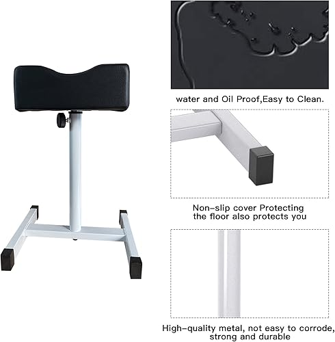 Miniatura 2 de CHAOEEMY Pedicure - Reposapiés ajustable de altura para técnico con patas antideslizantes, equipo de uñas, spa, color negro
