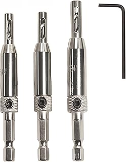 3pcs Self Centering Hinge Drill Bit Set High-Speed Steel Woodworking Door Window Hinge Drill Bit Positioning Hole Opener