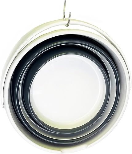 Miniatura 51 de SAMMART Cubo de plástico plegable de 10 L (2.6 galones), bañera redonda plegable, cubo de agua portátil para pesca, bote de agua para exteriores