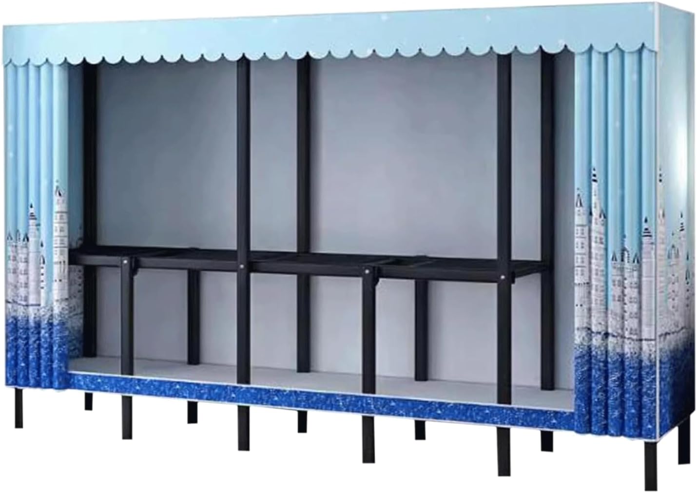 Large Closets Portable Clothes Closet Steel Frame Wardrobe Closet with Cloth Cover Closets for Bedroom Saves Space Folding Wardrobe Closet Space-Saving