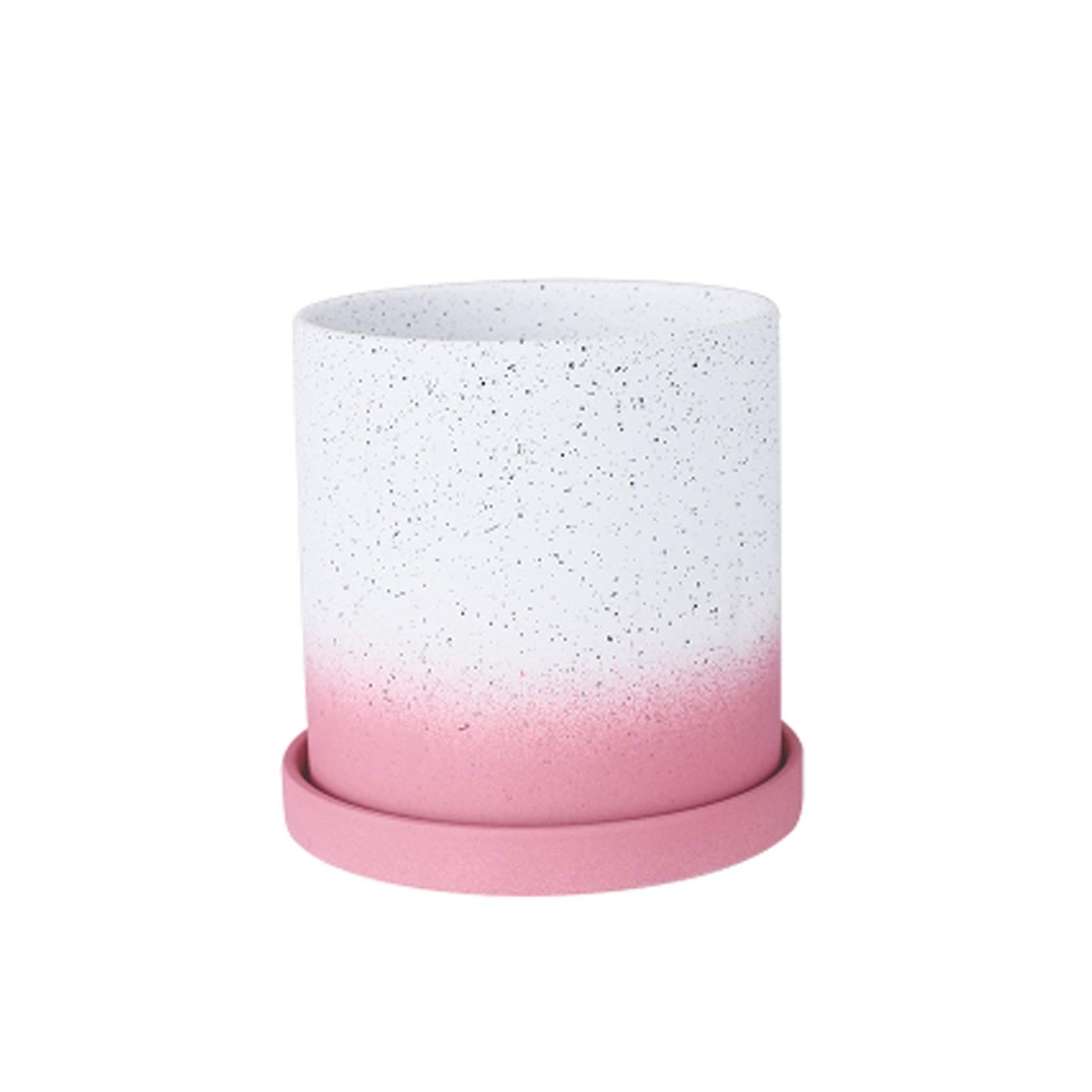 Doniczka Plant doniczki z drenażu otwór i spodek ceramiczny salowy sadzarka okrągły kwiat sadzarka garnek z tacy nowoczesny ozdobny garnek ogrodniczy Doniczki(Pink)
