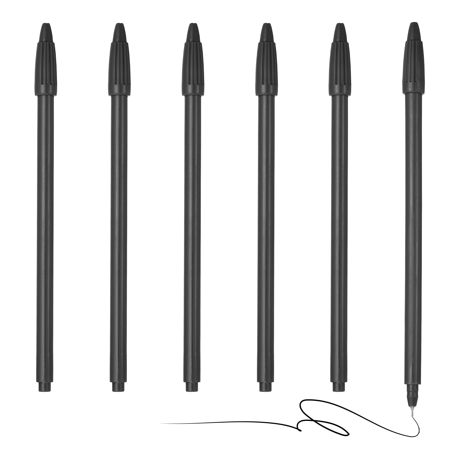 PATIKIL 6Pcs Colored Gel Ink Pens,0.5mm Black Gel Ink Ballpoint Pens