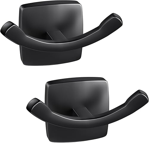 Simple Time Towel Hooks for Bathrooms Zinc Alloy Rustproof, Wall Mounted Double 