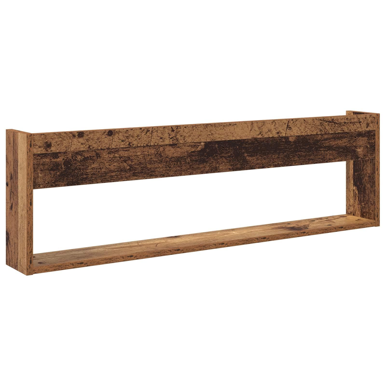 Wandmontiertes Regalbrett 2 Stück Magazinregal Altholz 100 x 12 x 30 cm Holzwerkstoff für Zeitschriften und Büroorganisation