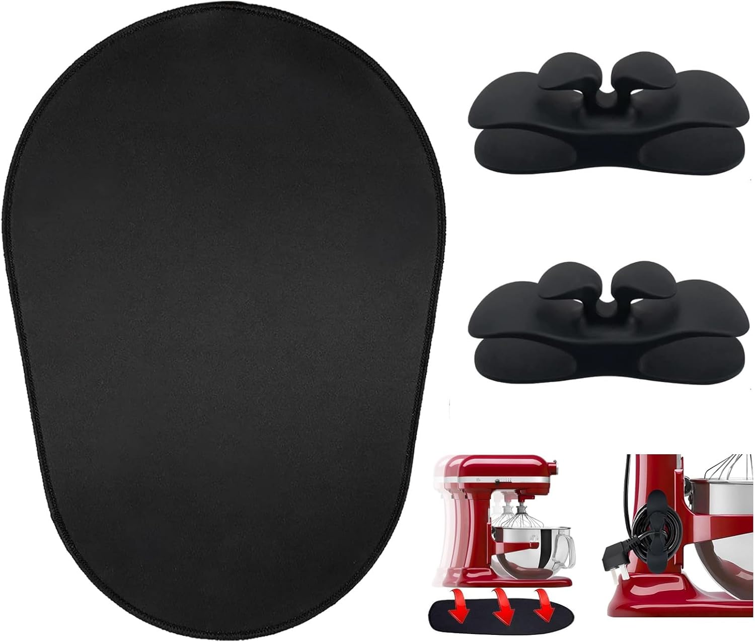 Mixer Sliding Mats for Kitchen aid Stand Mixer With 2 Black Mixer Accessories