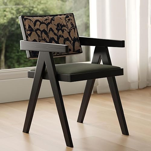 Miniatura 2 de sillas de comedor vintage de madera silla de comedor silla de estudio con respaldo tapizado de tela cojín y respaldo cocina moderna