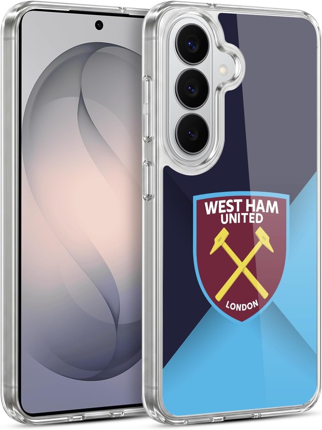 Head Case Designs Officially Licensed West Ham United FC Blue Gradient Crest Gel Case [Military Grade Protection] Compatible with Samsung Galaxy A25 5G
