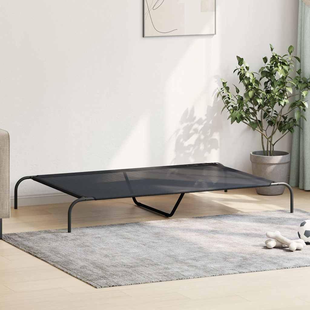 Cuccia rialzata per cani, in textilene, con telaio in acciaio, 150 x 90 x 20 cm, antiscivolo, per esterni, traspirante, cestino robusto, ideale per viaggi e interni