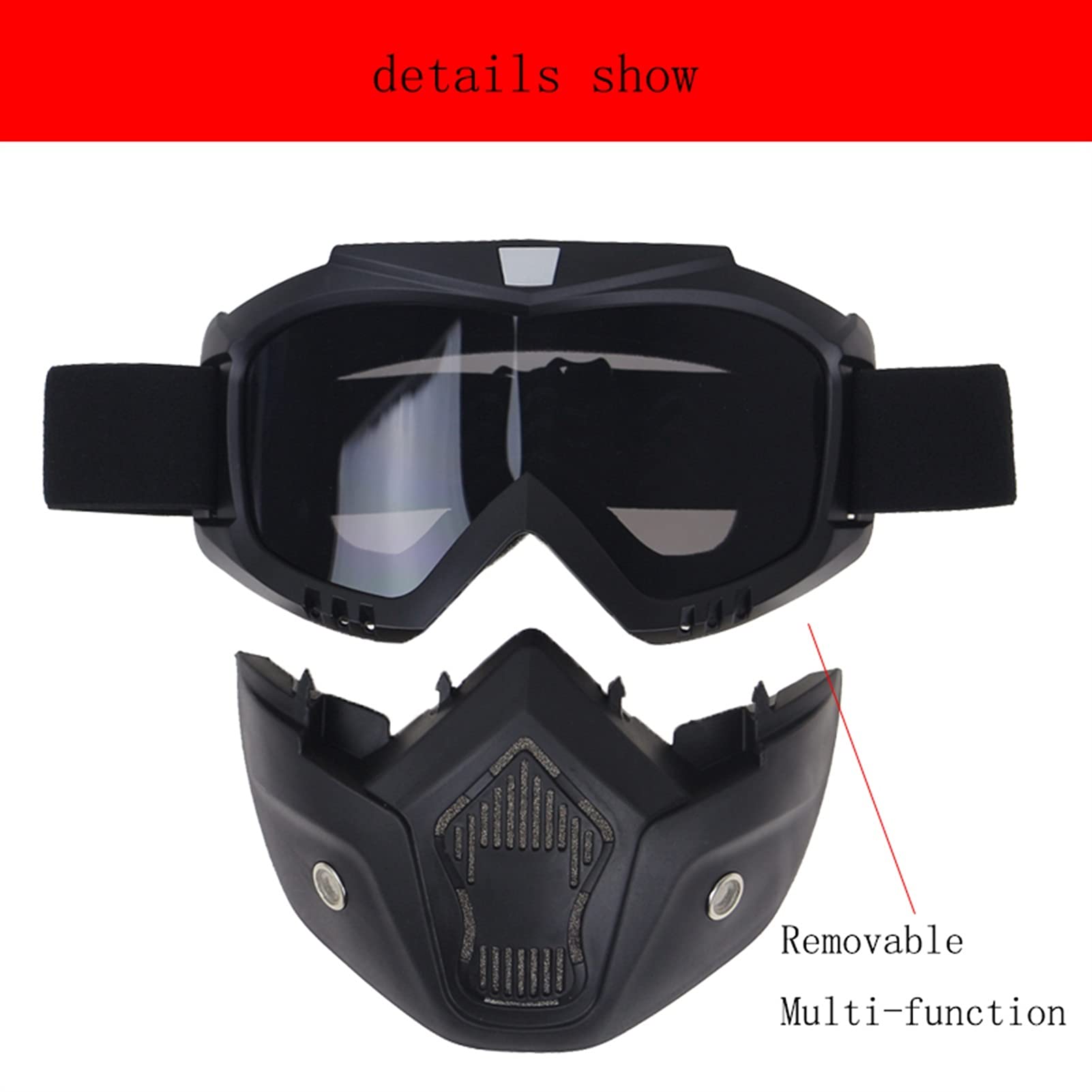 Occhiali da Moto Antivento,Occhiali da Sci Occhiali da moto con maschera Uso adatto per masque motocross uomini donne all'aperto equitazione antivento fuori road caschi Goggles