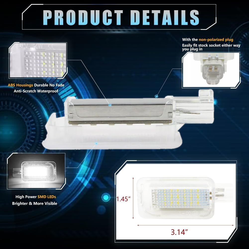 LED Trunk Cargo Area Light Assembly for Hon-da 2003-2022 Accord, 2001-up Civic, 2007-2020 Fit, 2010-2014 Insight, 2011-2022 CRV