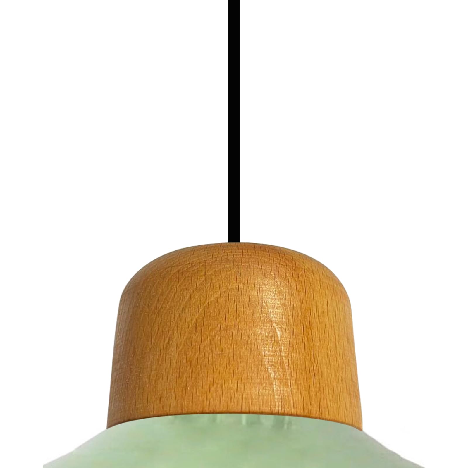 bamyum Asletl Lámpara de Techo de Madera Industrial, Pantalla de 41 cm, Lámpara de Techo de Metal e Isla de Cocina, Lámpara Colgante de Mesa de Comedor, E27 Menta Verde Lámpara Colgante