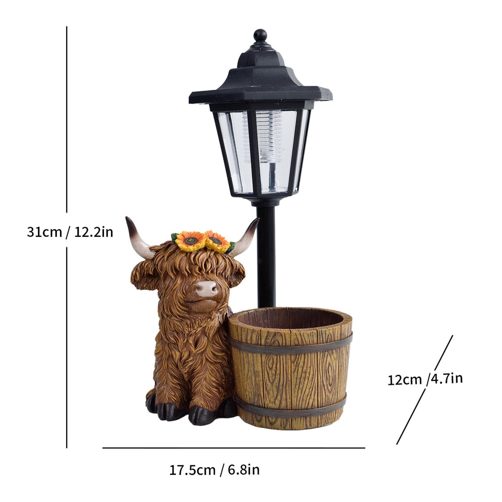 Vaso Fiori con Luce Solare Luce Solare A Forma Di Con Fioriera | Arredo Da Esterno per Giardino Cortile Portico Prato Patio Ingresso Retro Ringraziamento