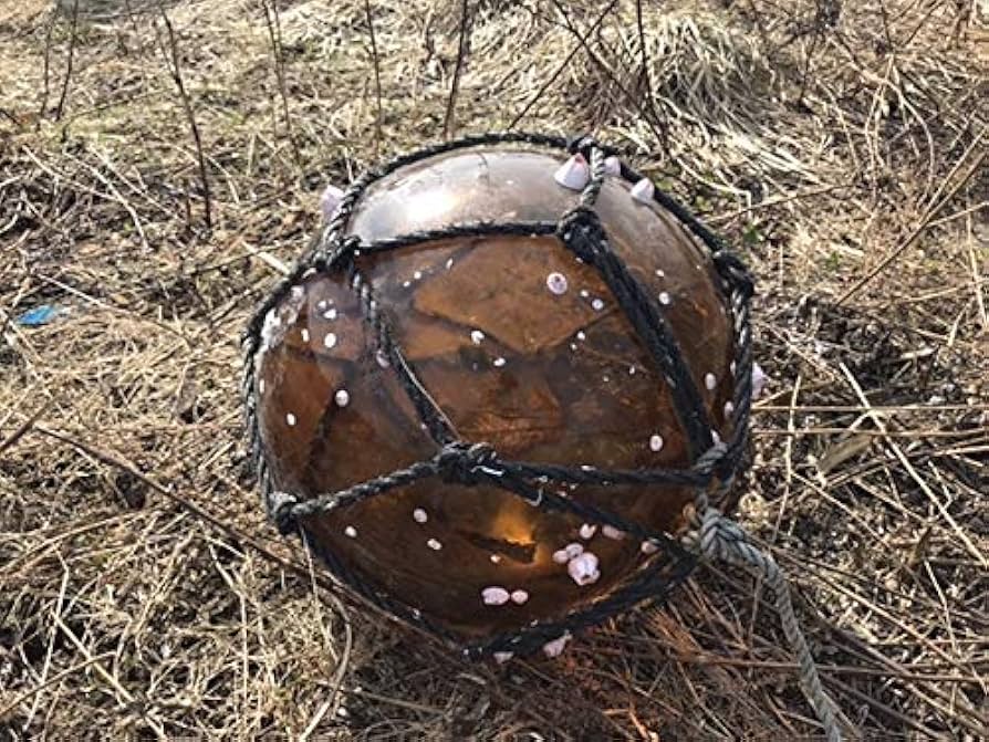 Amazon.co.jp: ロマン琥珀色ガラス玉 ガラス浮き玉 超レア品 1個