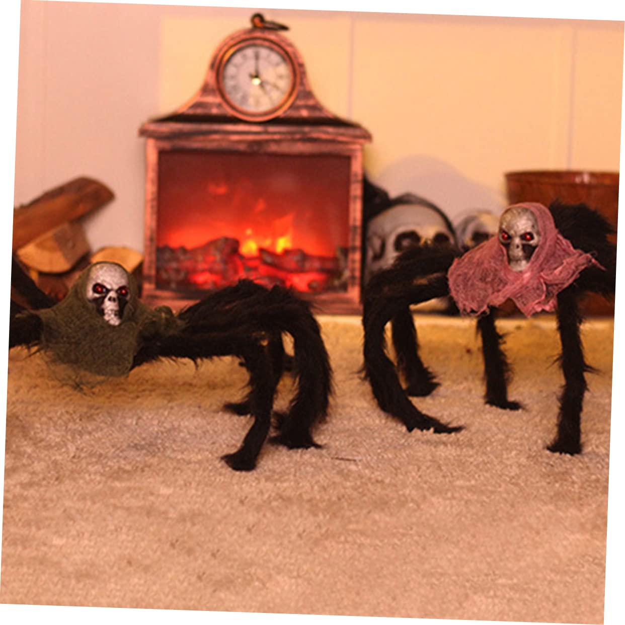 HANABASS 4pezzi Decorazioni Per Halloween Di Ragnatela e Ragno Ornamentale Atmosfera Spaventosa Per Feste e Decorazioni Domestiche