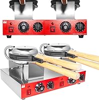 Vista 7 de ALDKitchen Máquina de gofres perforada mejorada giratoria profesional