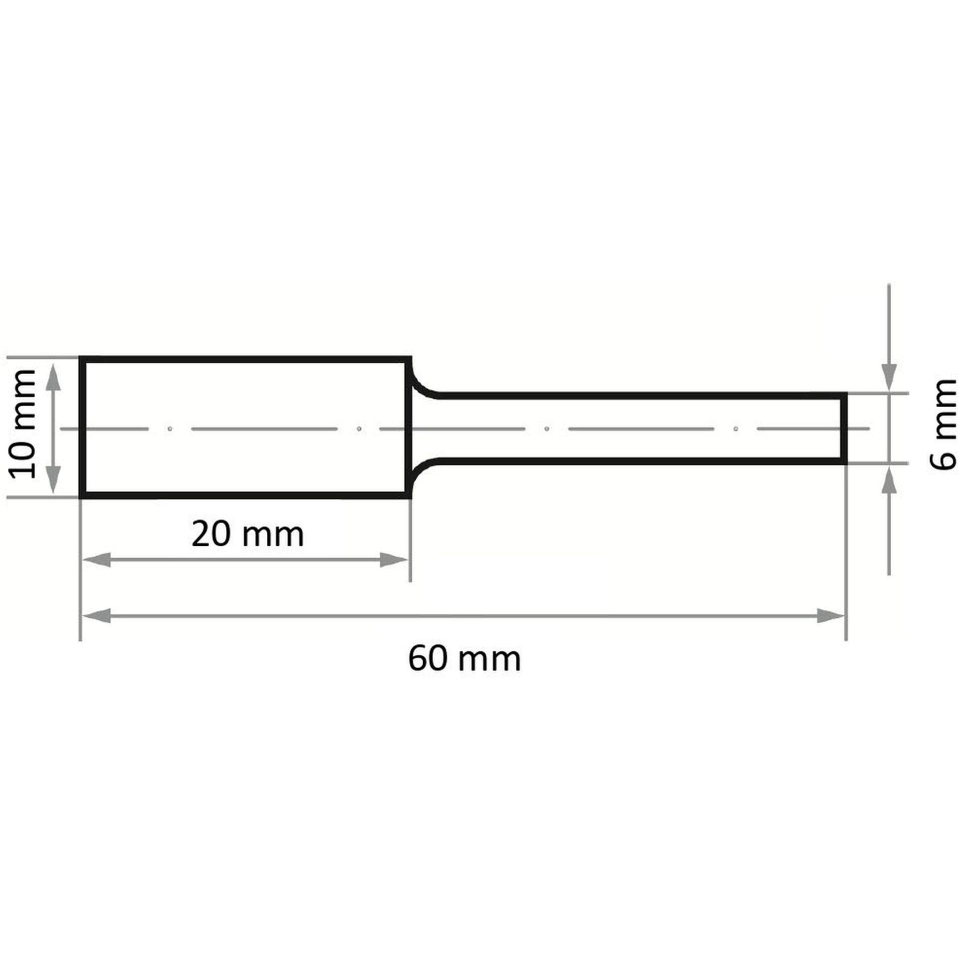 Fresa HFA cilindro acciaio 10x20 mm gambo 6 mm | Verz. 7