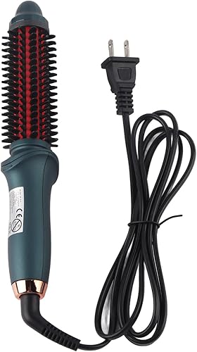 Cepillo Secador, 2 en 1 Cepillo para rizar pelo recto rizado de doble propósito, verde, portátil, termostático, cepillo eléctrico para el cabello,