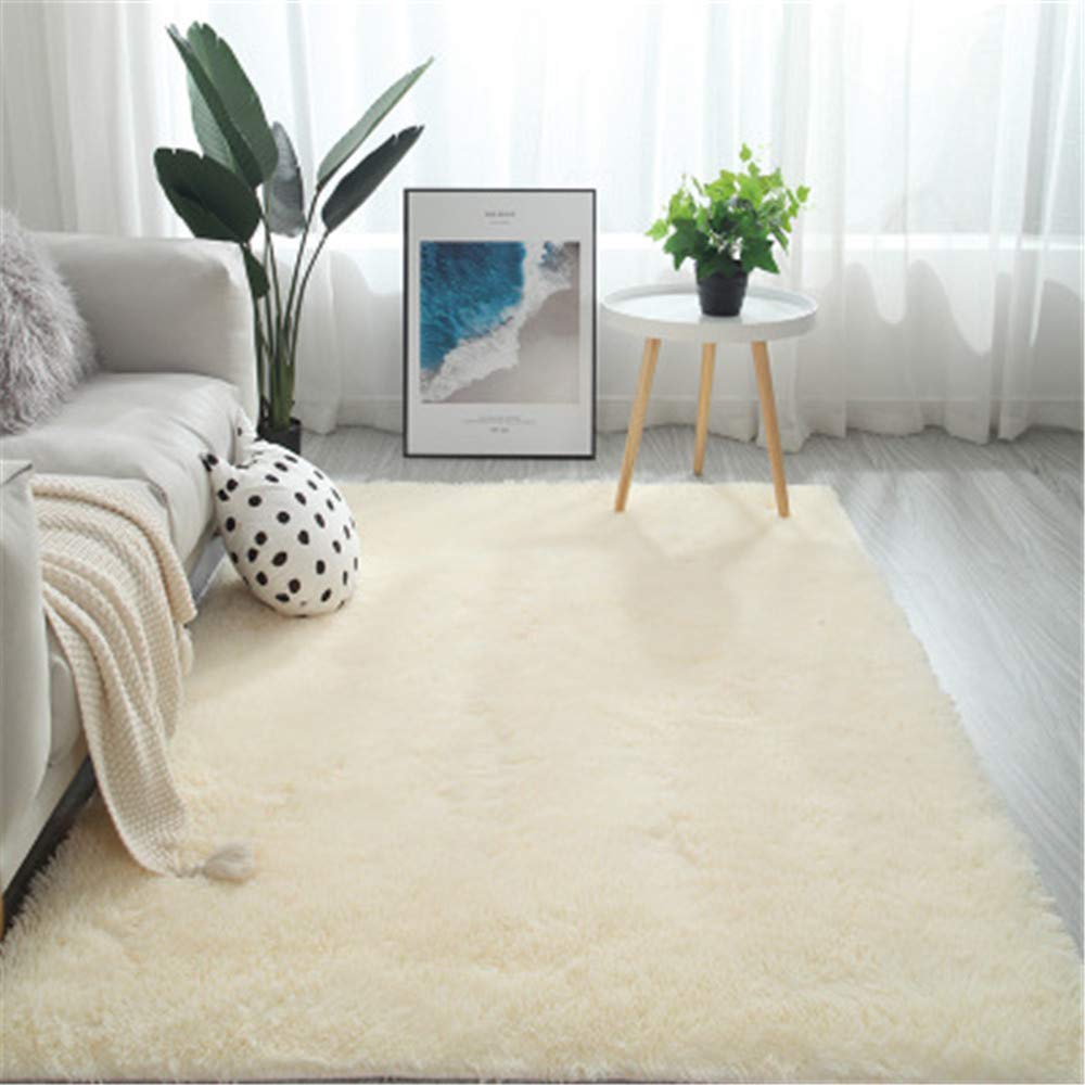 Faux Lammfell Schaffell Teppich Lammfell Schaffell Teppich Longhair Fell Nachahmung Wolle Bettvorleger Sofa Matte (Weiß,100 * 160 cm)