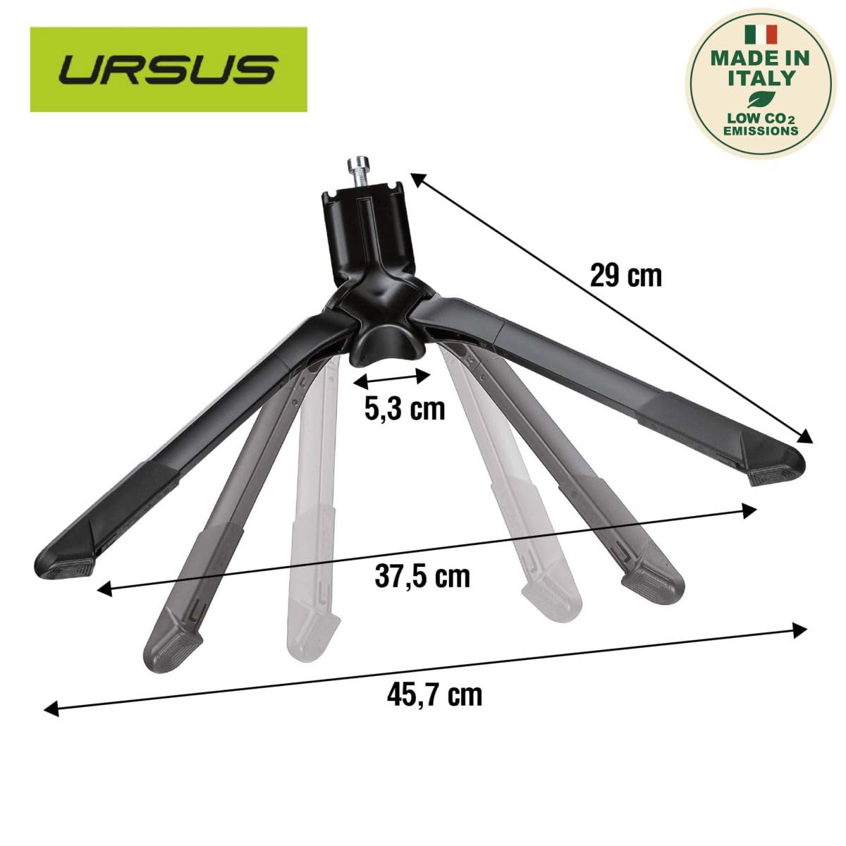 Ursus Erwachsene (Unisex) Jumbo Zweibeinständer, Schwarz, "26 Zoll"