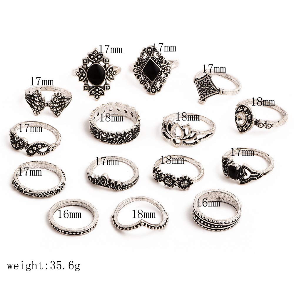 Valentine Jewellery Silver Plated Rings Combo (Mixed Sizes)