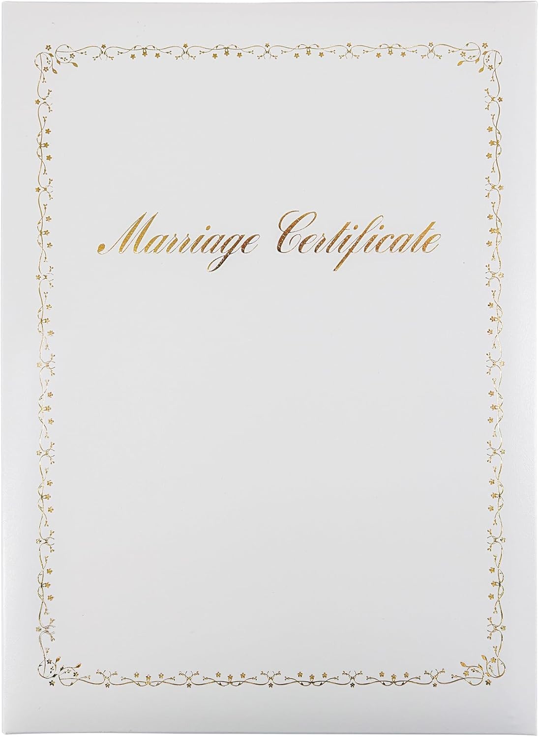 GraduationMall A4 Certificate of Marriage Diploma Cover Imprinted Padded Wedding Certificate Holder White